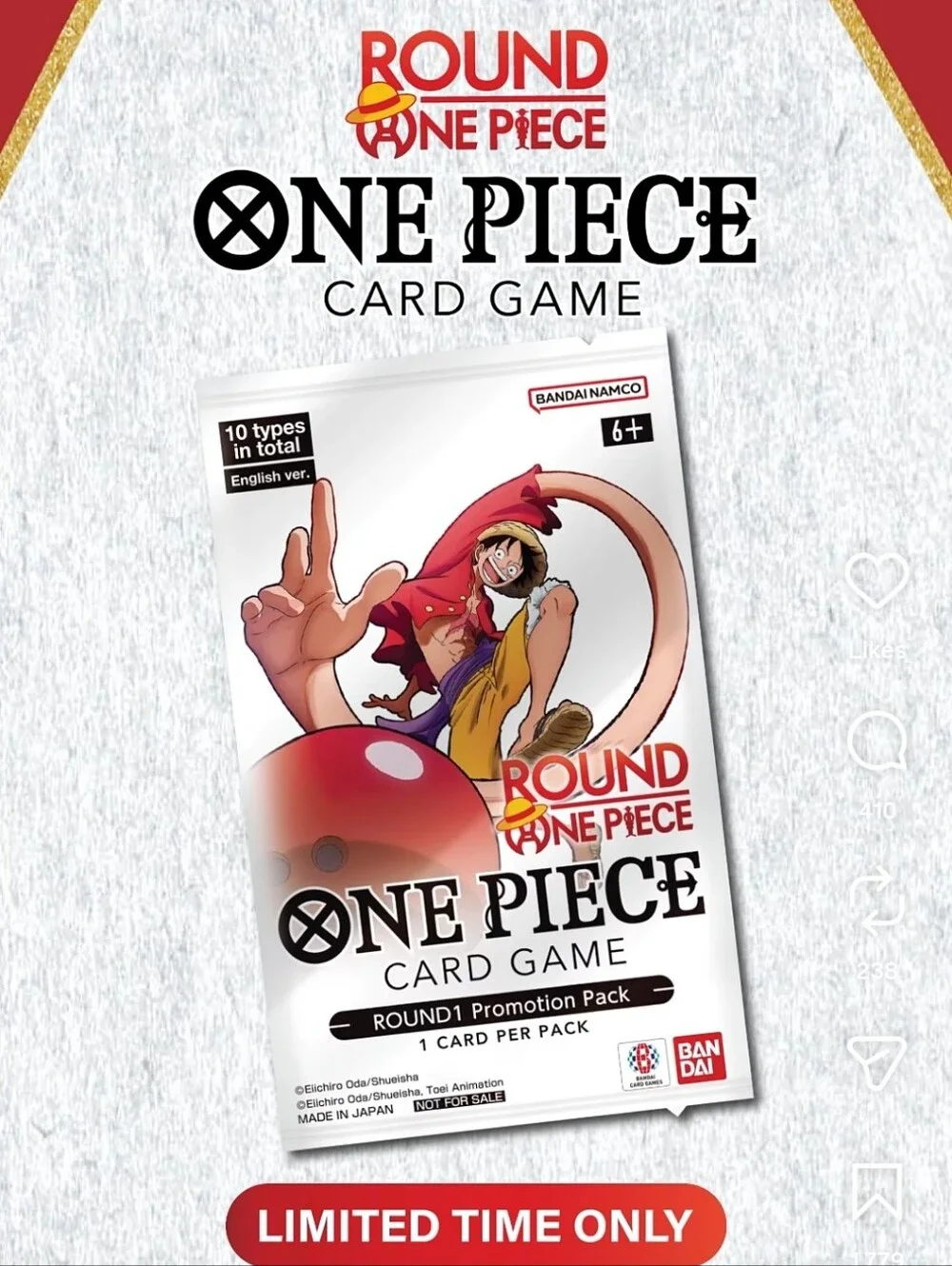ROUND 1 x ONE PIECE TCG PROMO PACK x 10 ENGLISH VERSION